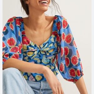 Anthropologie Hutch Fruit Medley Blouse Corset Top Small